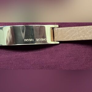 NWT Henri Bendel brown camel gold leather choker necklace